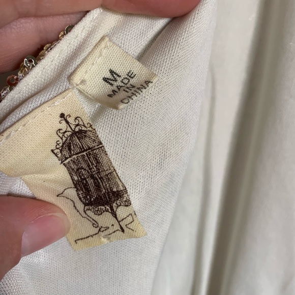 Gold sequin purple Chiffon sleeveless dress Anthro - Picture 7 of 8